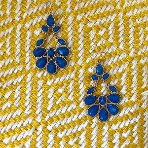 Blue and Gold Statement Earring